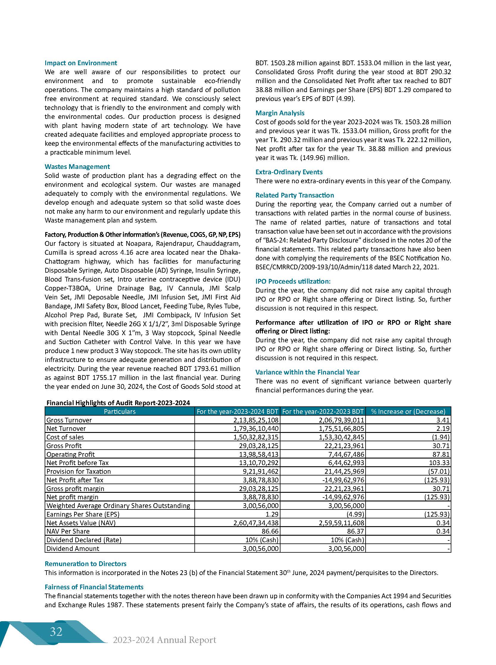 Director's Report Document