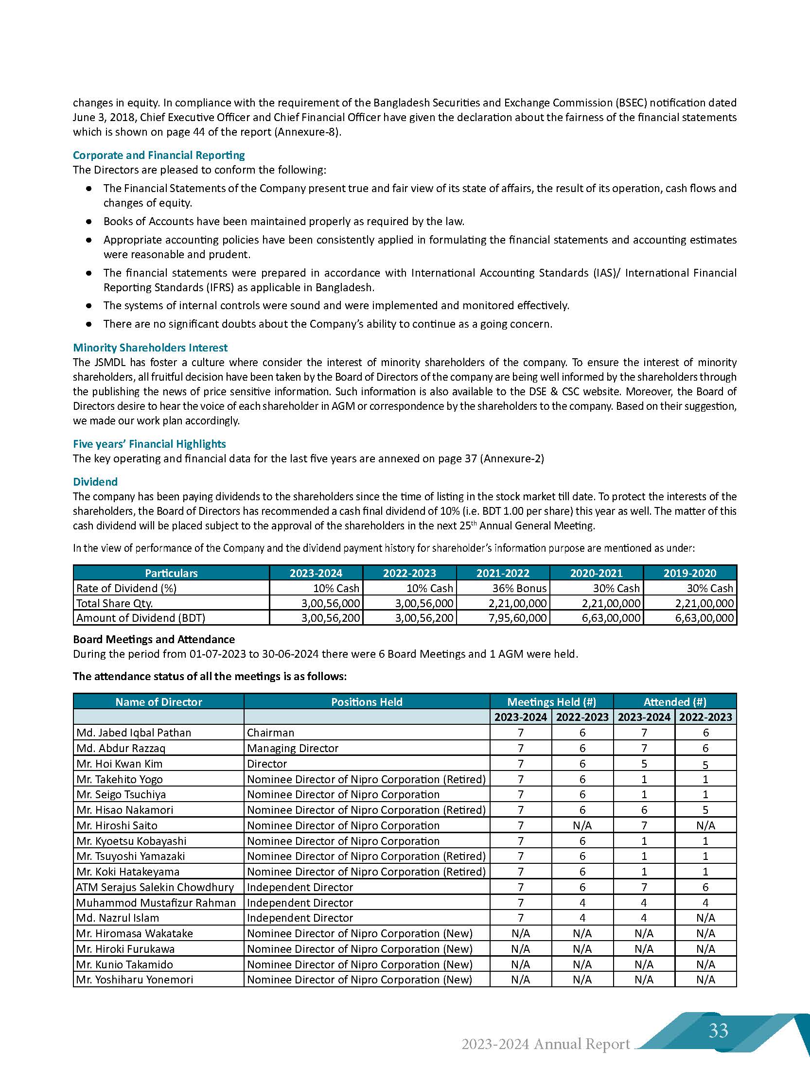 Director's Report Document