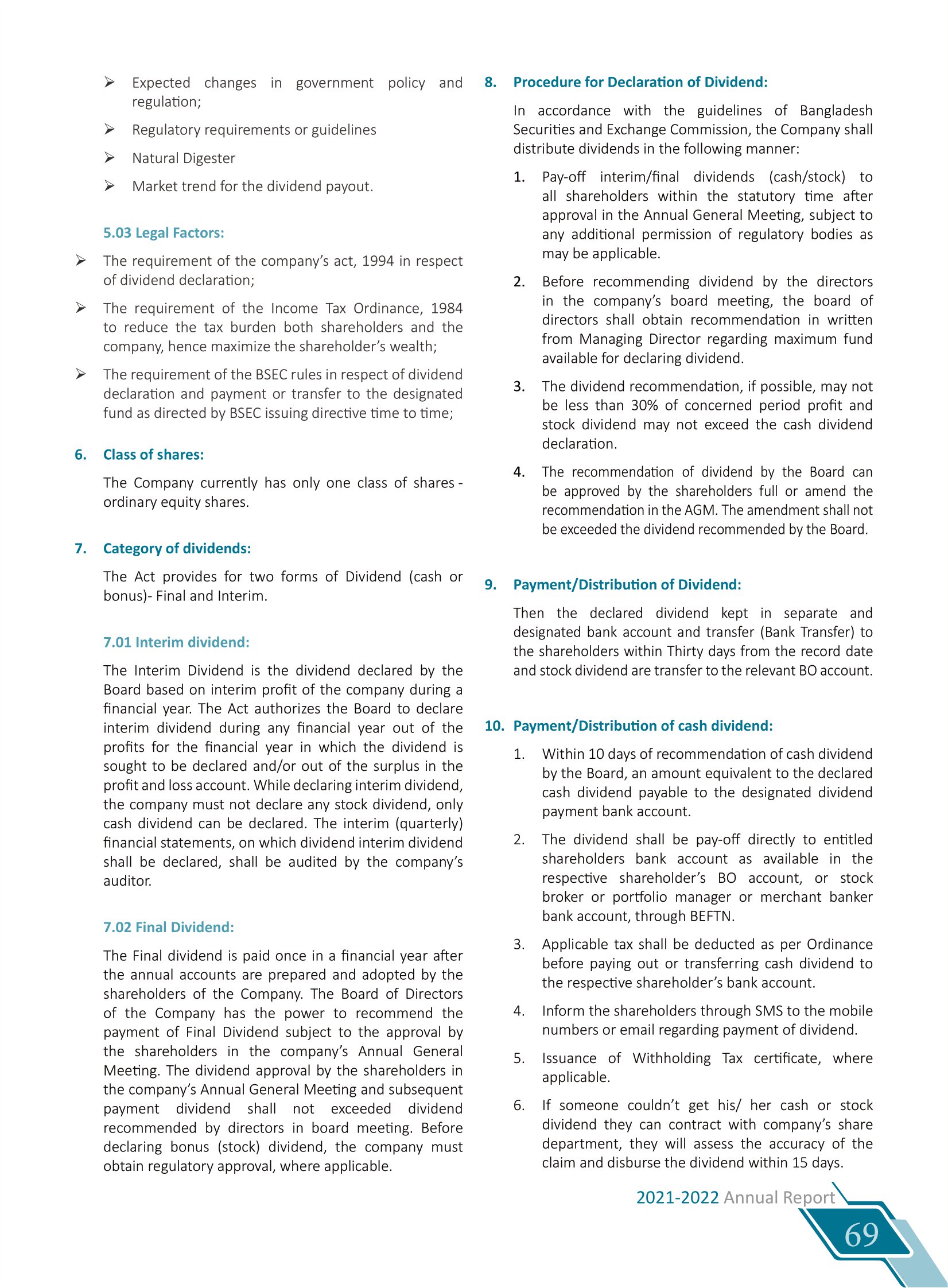 Dividend Policy Document