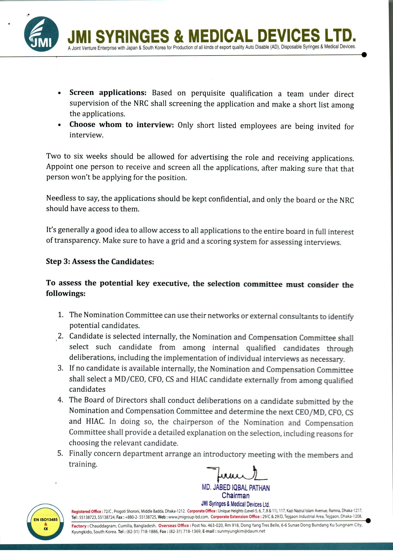 Appointment Document