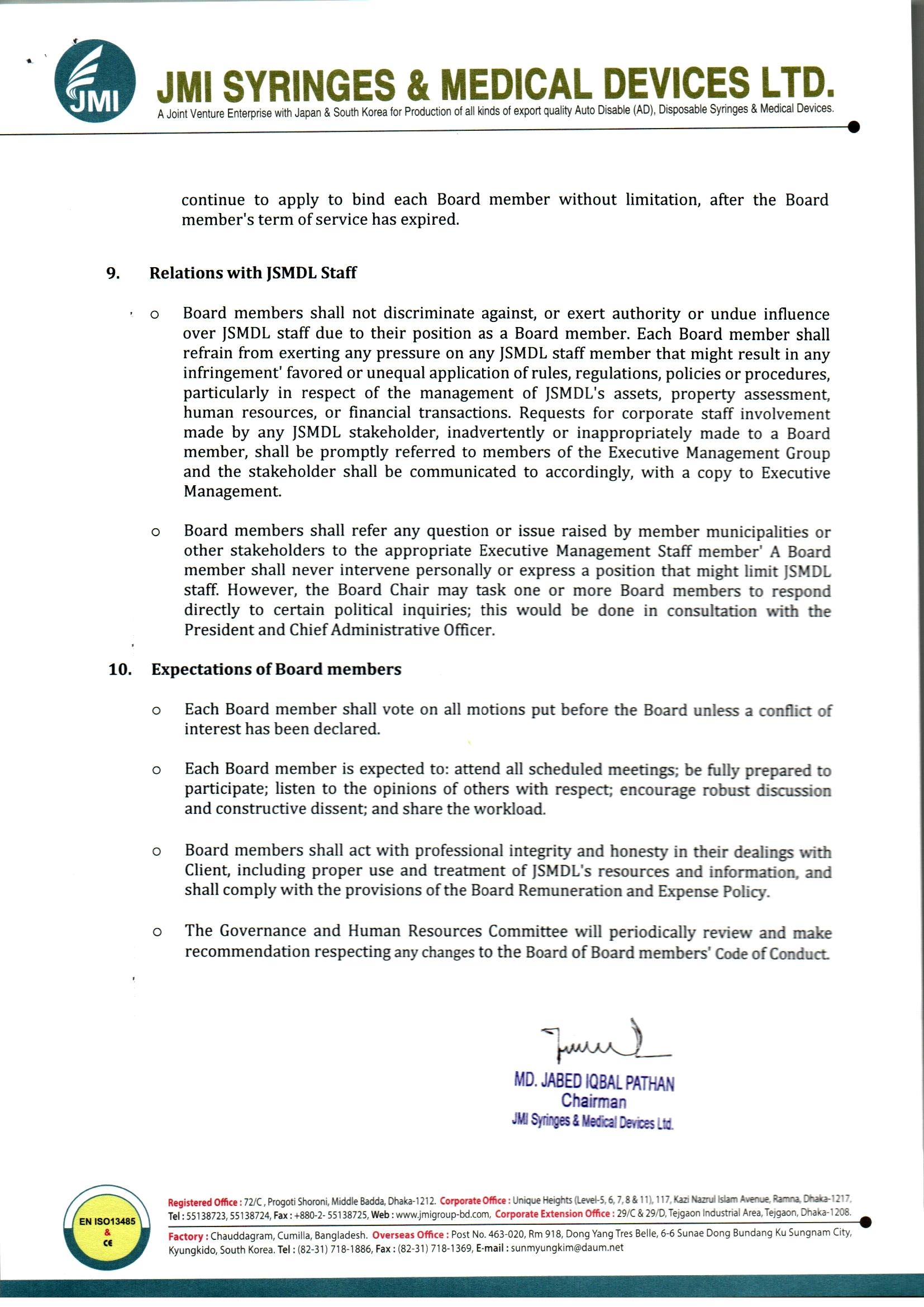 Code of Conduct Document